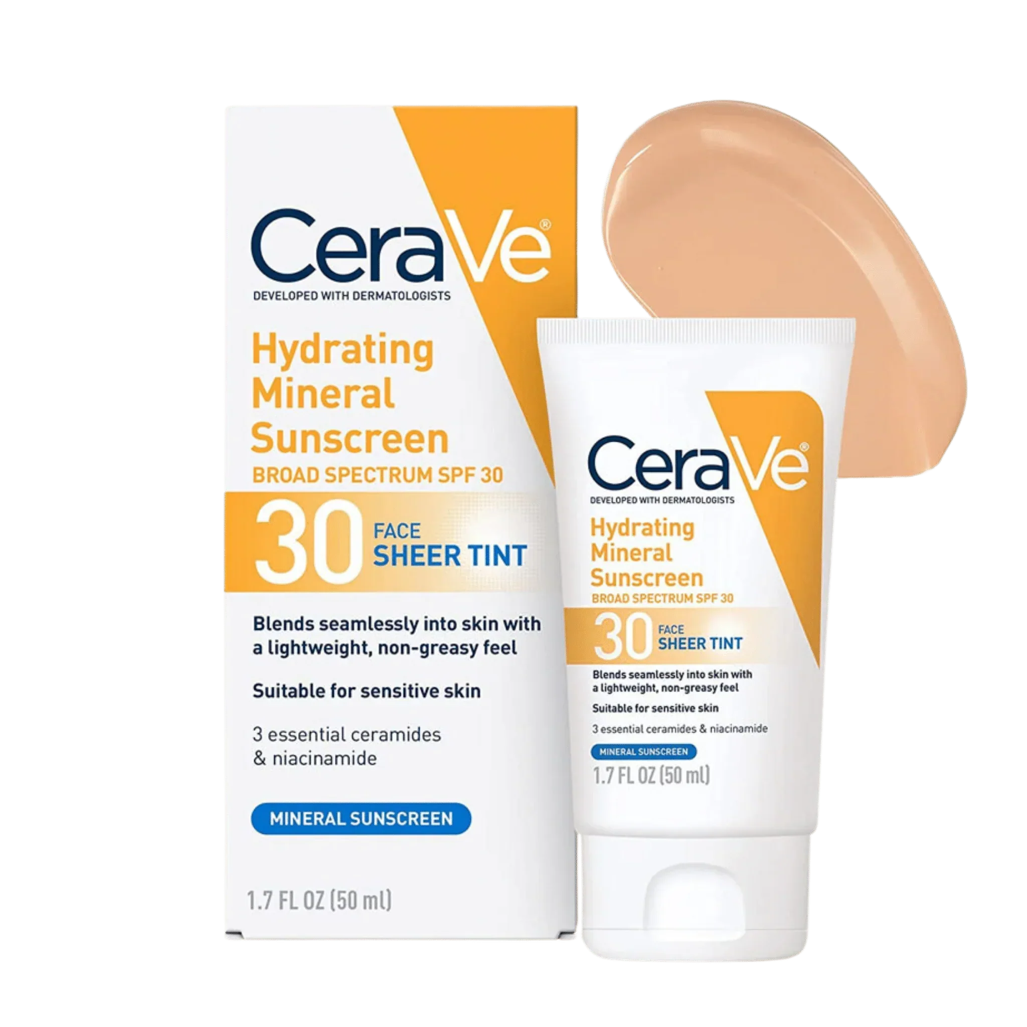 Cerave Hydrating Mineral Sunscreen SPF 30 Face Sheer Tint 50ml